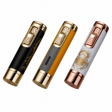 Honest BCZ852-1 Single Jet Torch Lighter – With Cigar Punch, Needle, Cigar Rest – Windproof, Premium Metal