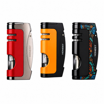 Honest BCZ-487-1 Single Jet Torch Lighter with Cigar Punch – Windproof & Refillable
