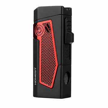 Honest BCZ769-1 4-Jet Torch Lighter – Genuine, with Cigar Punch, Cigar Rest, Fuel Window, Premium Metal