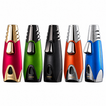 Jobon ZB-A03 Single Jet Torch Lighter with Safety Lock & Fuel Window – Windproof & Refillable