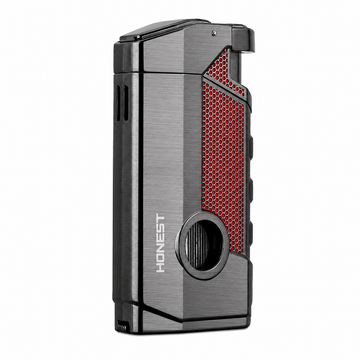 Honest BCZ795-1 Triple Jet Flame Torch Lighter – Genuine, with Cigar Punch, Fuel Window, Strong Windproof