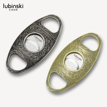 LB-J06 Engraved Double Blade Cigar Cutter – Premium Zinc Alloy & Stainless Steel