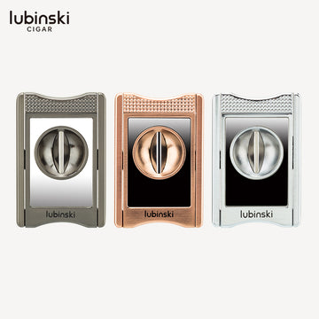 Lubinski YJA-30022 V-Cut Cigar Cutter – Premium Multi-Function Design with Luxury Leather Case