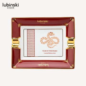 Lubinski YJA-20045 2-Cigar Ashtray – Limited Edition Year of the Snake, Premium Porcelain Luxury Design