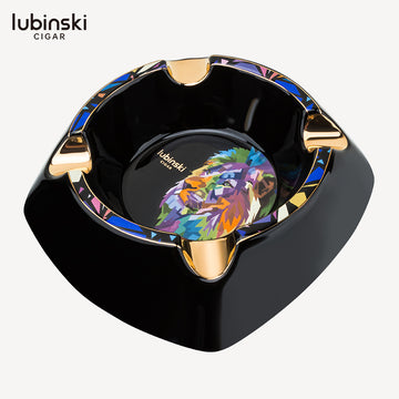 Lubinski YJA-20030 Premium 4-Cigar Ceramic Ashtray – Elegant Cigar Accessory