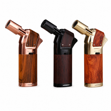 Honest BCZ-538 Original Table Torch Lighter – Windproof Metal Cigar Lighter with Built-in Cigar Punch