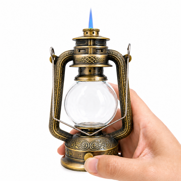 Zhenou Vintage Lantern Torch Lighter – Windproof & Refillable